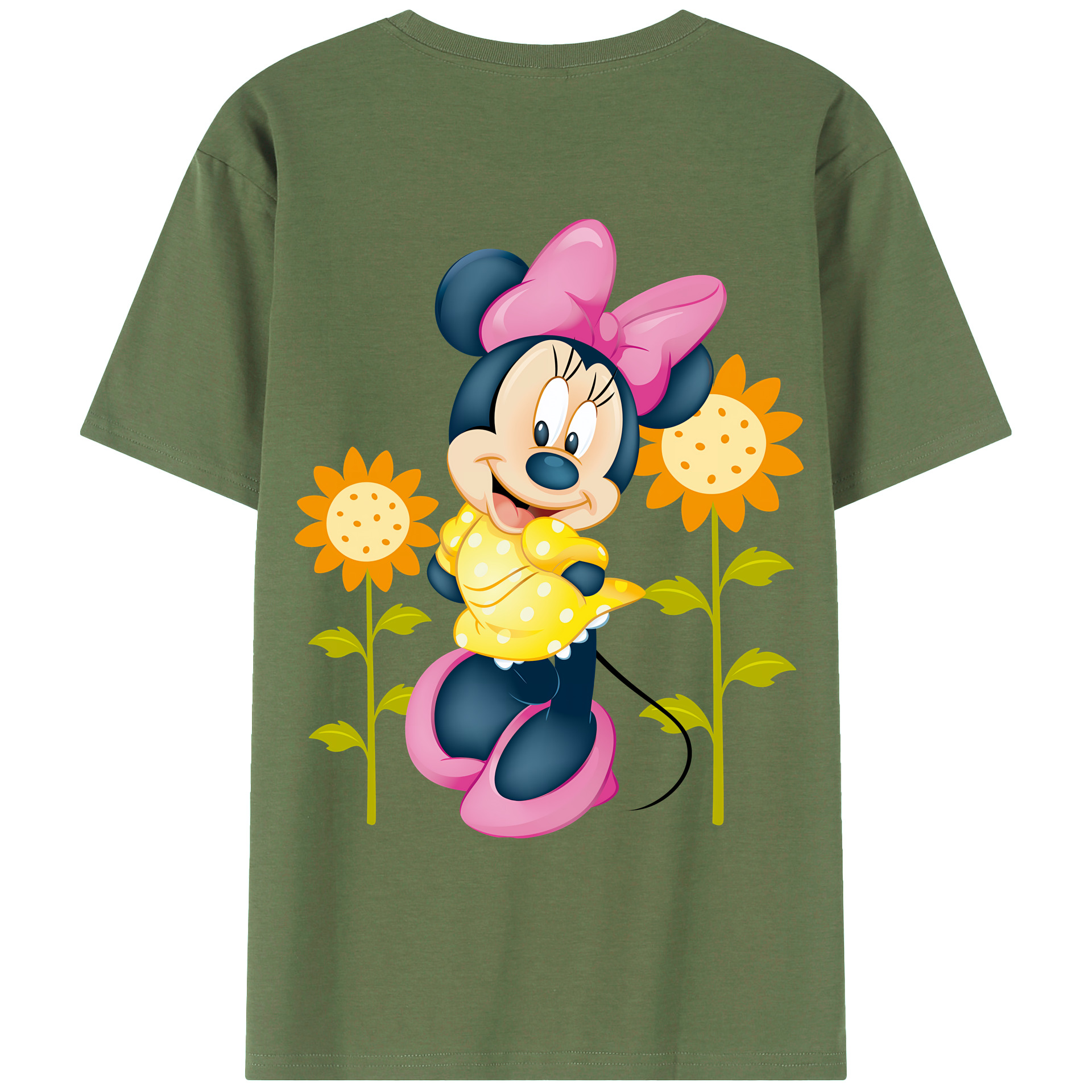 （画像用） ミッキーマウス Mickey Mouse 綿100％ メンズ半袖Tシャツ（バックプリント） 通気性